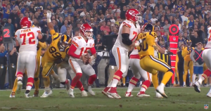 Aaron Donald strips Patrick Mahomes
