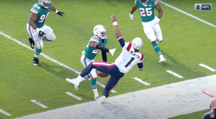 Cam Newton vs Dolphins — 2020 Week 15