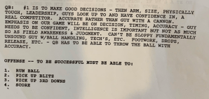 Bill Belichick's Prototypical QB